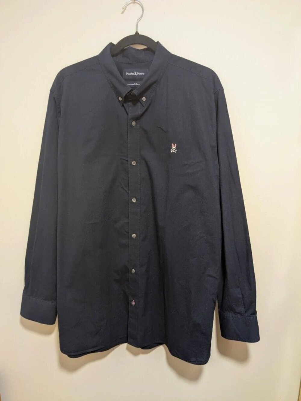 Psycho Bunny | Pima Cotton Long Sleeve Button Down In Navy Blue